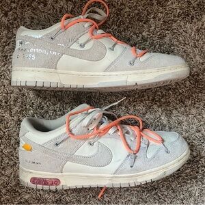 Nike Off-White Dunk Low Sneakers - Beige and Orange
